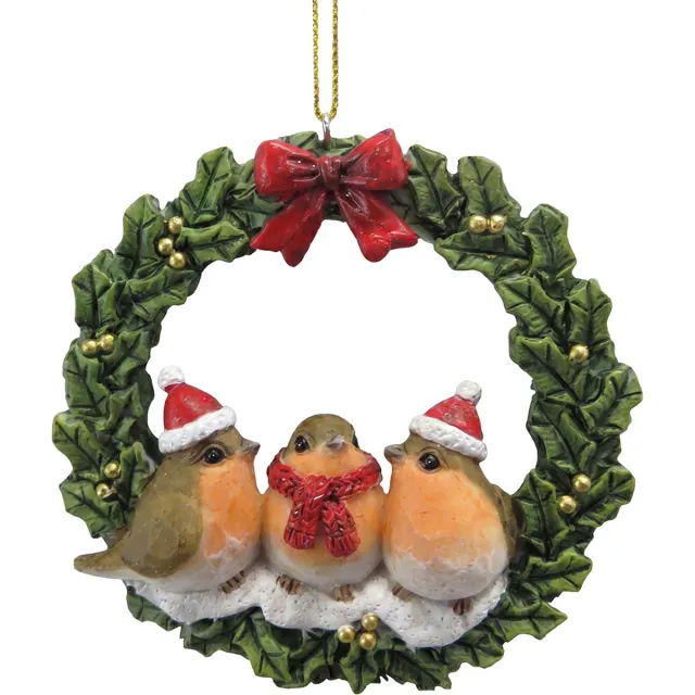 Clayre & Eef Kersthanger Vogel Groen Kunststof