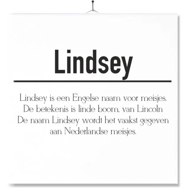 MC Living Tegel Met Opdruk | Betekenis | Kado | Cadeau | Met Naam - Lindsey Multi-Color