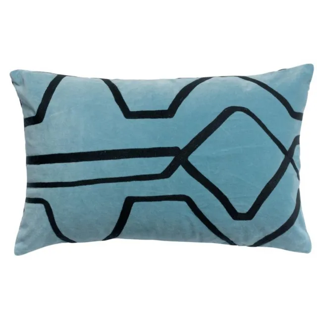 Vivaraise Geborduurd kussen Vivaraise Fara Blauw