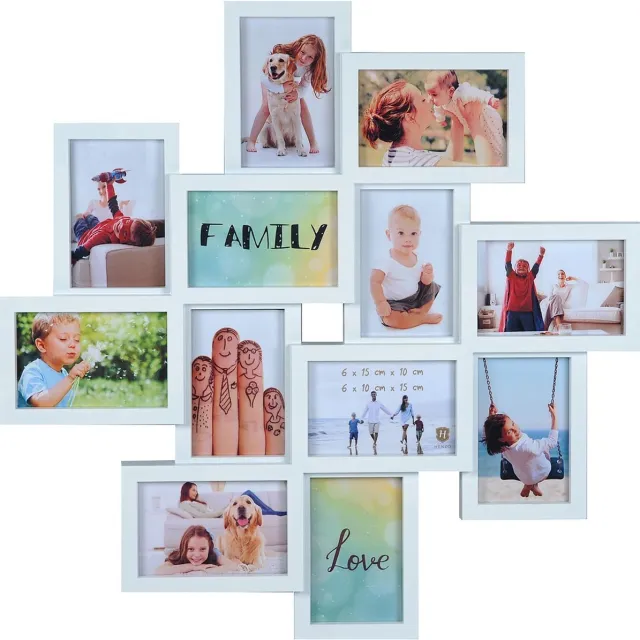 Henzo Fotolijst - Henzo - Friends Gallery - Collagelijst voor 12 foto's - Fotomaat 10x15 cm - Wit