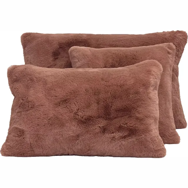 Haomy Chamonix kussen faux fur - mocaccino- 40x60 cm cm Moccacino