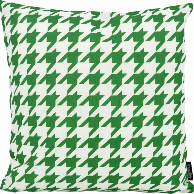 Gek op Kussens! Pied-de-Poule Donkergroen Kussenhoes | Outdoor / Buiten | Katoen / Polyester | 45 x 45 cm
