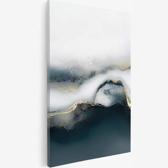 Saammp Canvas Schilderij - goud minimalistisch patroon - Abstract kunstwerk - 20x30 - Foto op canvas - Wanddecoratie - Muurdecoratie Woonkamer - Slaapkamer decoratie - Canvas Print Multicolor