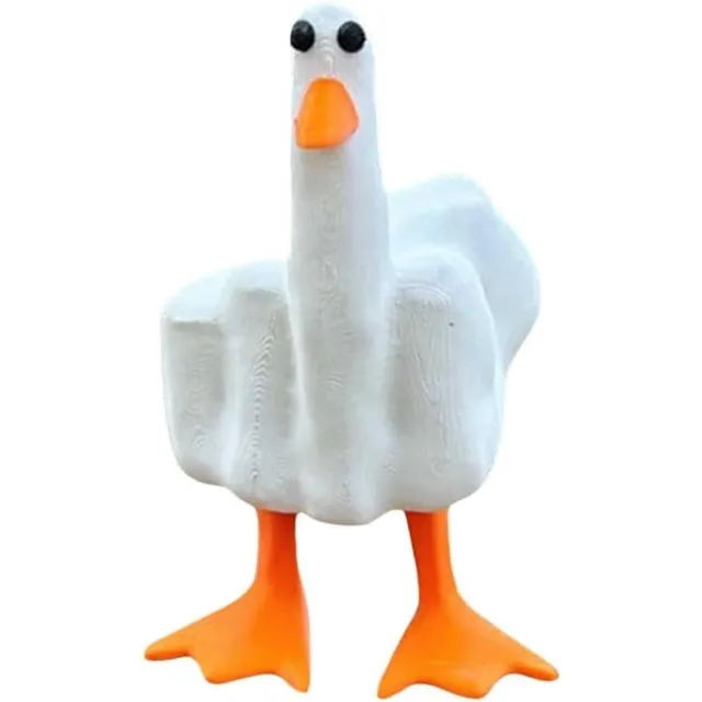 Yashumito Grappig Middelvinger Beeldje van Hars - Humoristisch Tuinbeeld en Bureau Decoratie - Decoratieve Sculptuur voor Woonkamer - Origineel Cadeau Oranje