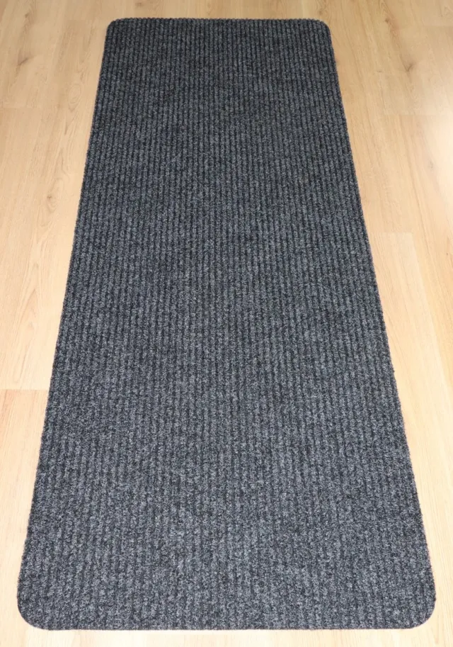 Prima Heavy Duty - Deurmat - Loper - Schraapmat - Ribbel - zwart - antraciet - 70x180cm - antislip