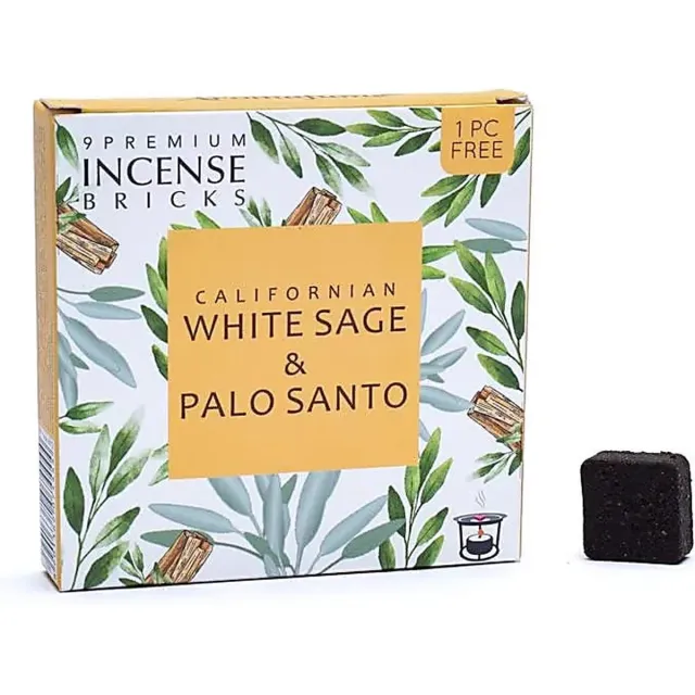 Aromafume witte salie en palo santo - wierookblokjes - wierook - 1 doosje 9 stuks