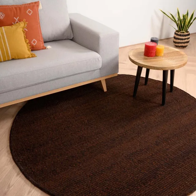 Nordic Weavers Rond wollen vloerkleed - Lett cacao 250 bruin