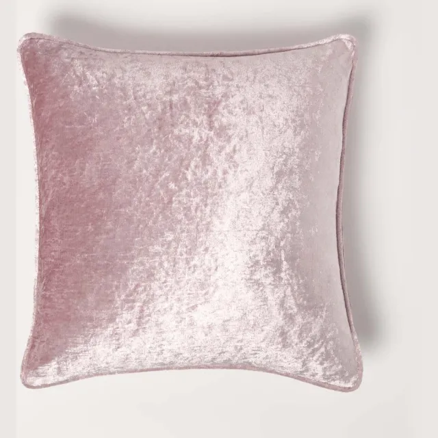 Homescapes decoratieve kussenhoes van geplet fluweel in roze, 60 x 60 cm