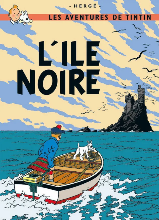 Hergé - Moulinsart - Kuifje Kuifje Poster - L'ile noire -De Zwarte Rotsen - 70x50 cm - Hergé - Moulinsart officiële uitgave multi