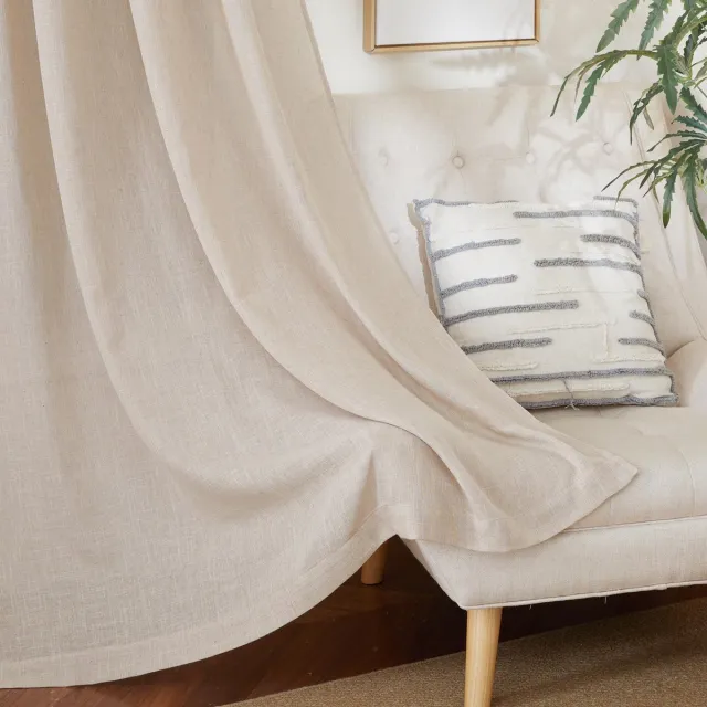 Unyqoos Linnenlook gordijn met plooiband 260x300 cm voor sfeervol interieur natuurlijk