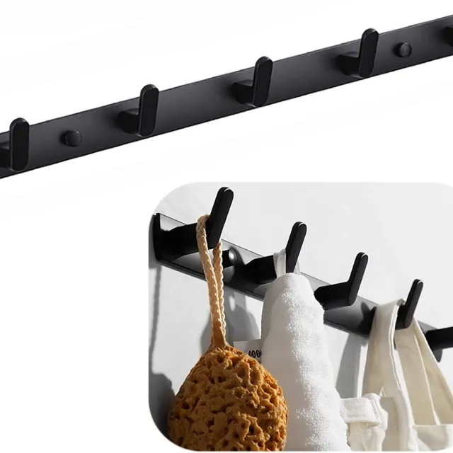 Igoods Wandkapstok - Kledinghanger - 5 Haakjes - Zwart Mat Zwart