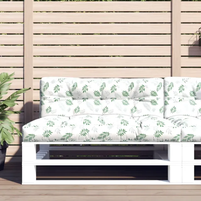 vidaXL Palletkussens 2 st stof bladpatroon Groen
