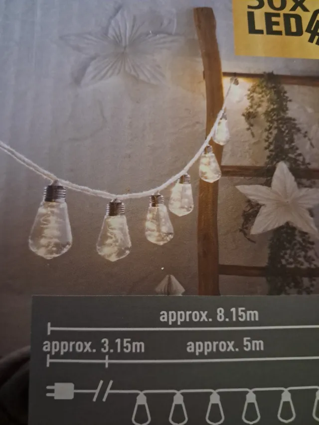 livarno Home LED Lichtsnoer - 50 LEDs - Totale Lengte ca 8.15m - Kerstversiering - Kerstverlichting