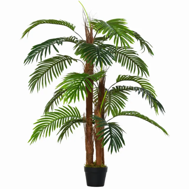 Lunpog Artificial Palm Tree Artificial Silk Plant in Pot for Home Office Living Room Bedroom Stairs Hallway Modern Decor Indoor Outdoor Lifelike Fake Pot Home Decoration Gift ，120cm Vertaal