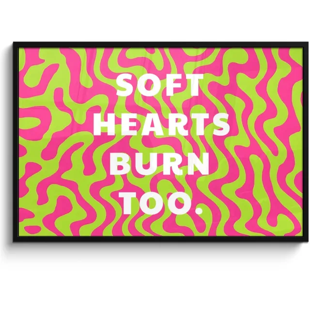 FrameYourWall Poster in lijst - Fotolijst 120x80 cm - Posters - Abstract - Quote - Centraal - Roze - Posterlijst zwart - Decoratie - Wanddecoratie woonkamer - Muurdecoratie slaapkamer
