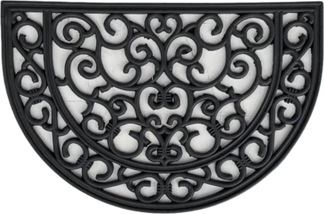 De Lange Trading Deurmat halfrond - 40x60 cm zwart
