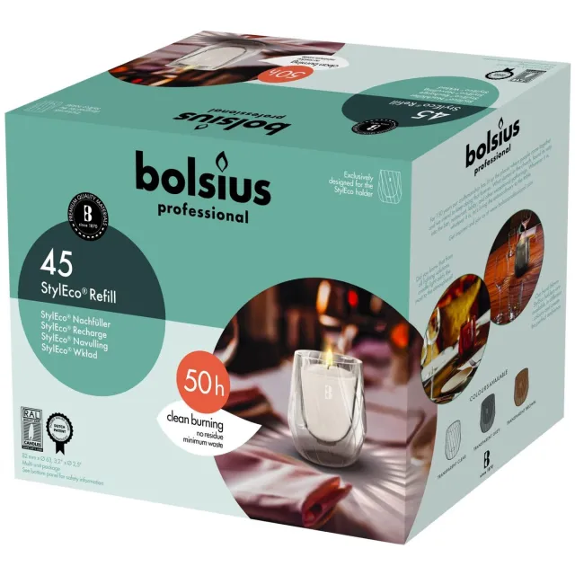 Bolsius Styleco - Geurkaars navulling - Doos - 45 stuks Meerdere kleuren