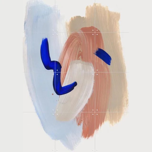 IXXI Abstract Brush Strokes 141, Mareike Böhmer - 60 x 80 cm - Grote wanddecoratie en posters - Kwaststreken, Grafisch Ontwerp, Abstract, Woonkamer Blauw / Lichte tinten