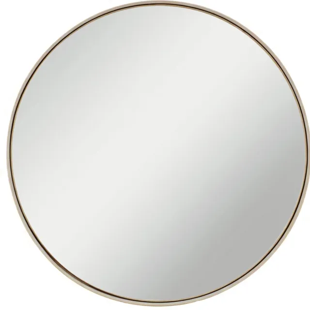 Housevitamin Ronde Wandspiegel Ø80 cm – Uniek Taupe Metalen Frame – Moderne Design Spiegel – Badkamerspiegel – Wandspiegel voor Hal, Woonkamer & Slaapkamer
