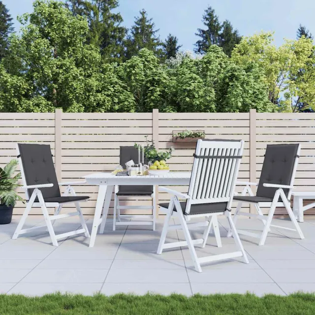 vidaXL Tuinstoelkussens rugleuning 4 st 120x50x3 cm stof antraciet Anthraciet