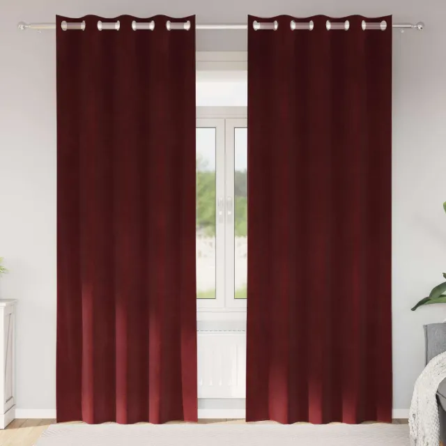 vidaXL Gordijnen 2 st Wijnrood 140 x 225 cm fluweel