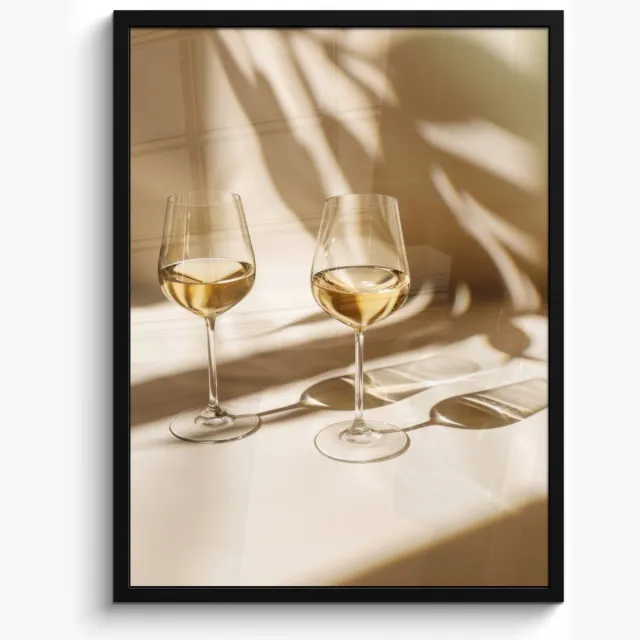 FrameYourWall Fotolijst inclusief poster - Posterlijst 50x70 cm - Posters - Wijn - Wijnglazen - Wit - Foto in lijst - Keuken decoratie muur - Wanddecoratie accessoires - Muurdecoratie - Schilderijen