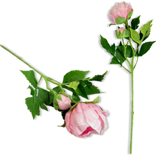 Inspiruj Kunstplant - Pioenroos - Lichtroze - 44 cm Lichtroze;Wit;Donkerroze