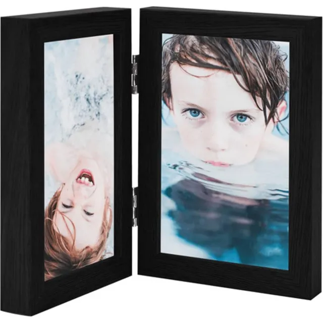 vidaXL Fotolijst - tweeluik - 2x(21x29,7 - cm) - zwart