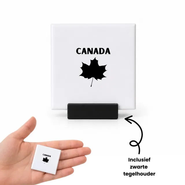 Hacebo Canada tegeltje met tegelhouder - Piloot - Canada cadeau - tegeltjes met tekst - beste land - Leuk cadeau voor je Vriend om te geven - spreuktegels - 4.8x4.8 CM Wit