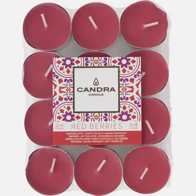 Candra Red Berries Geurtheelichtjes ( 24 stuks ) Rood/Roze
