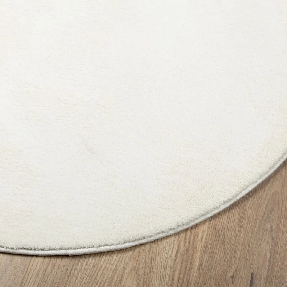 vidaXL Vloerkleed OVIEDO laagpolig Ø 160 cm crèmekleurig, foto 4