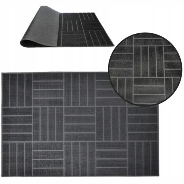 Smart Home Duurzame Rubberen Deurmat 40x60 cm - Weerbestendig en Antislip Zwart