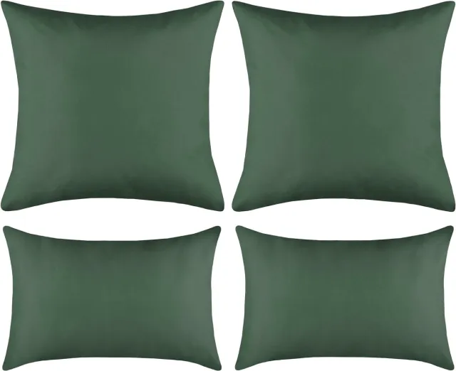Stof Set van 4 kussens Hawaii - donkergroen - sierkussens - polyester - 2 maten
