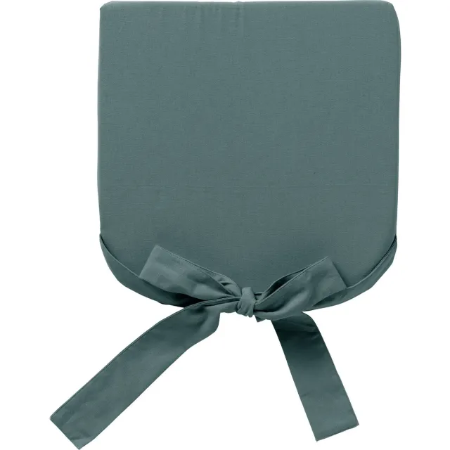 Dutch Decor JAVA - stoelkussen 40x40 cm - 100% katoen - met lint - Sagebrush Green - groen - Zitkussen Blauwgroen