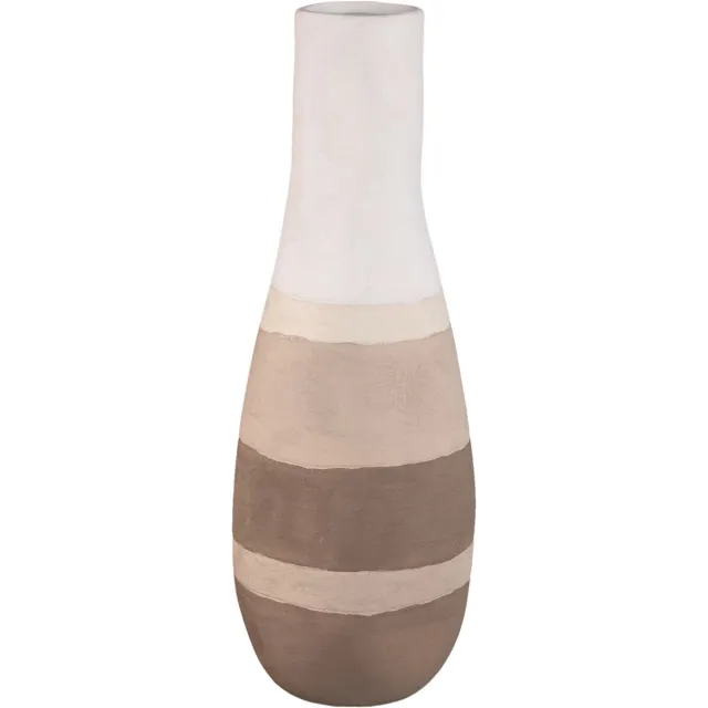 PTMD Voni Brown Ceramic Round Vase Earthy Tones High Bruin