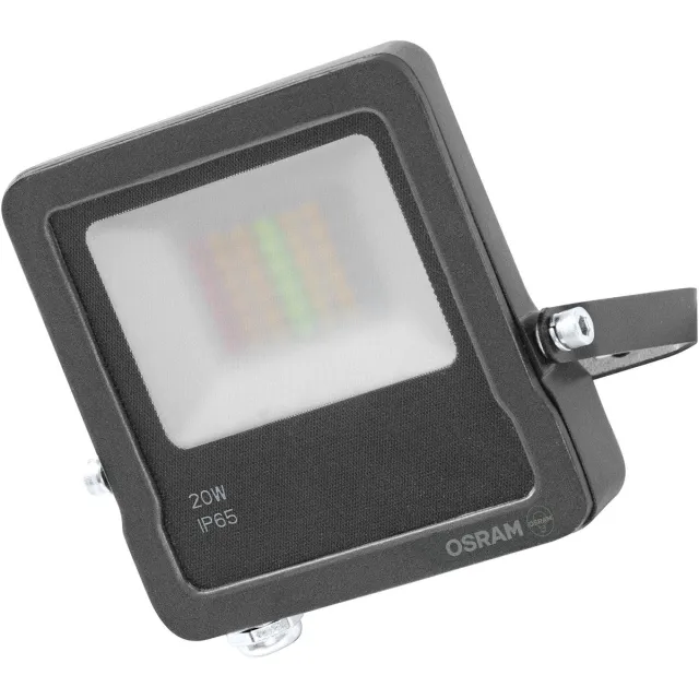 Osram SMART+ MATTER Floodlight LED-schijnwerper, 20W, 1600lm, RGBW 16 miljoen kleuren, 3000K, wifi, Matter, Alexa/Google, IP65 Donkergrijs