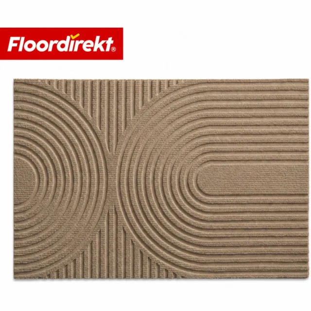 Floordirekt Circa Deurmat – Wasbaar – Antislip – Beige golvend – 60 × 90 cm
