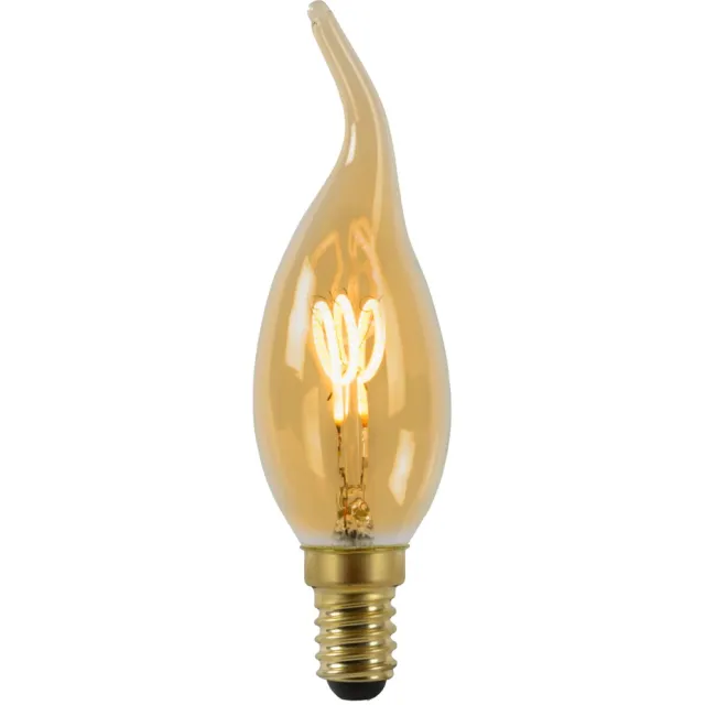 Lucide CT35 - Filament lamp - Ø 3,5 cm - LED Dimb. - E14 - 1x3W 2200K - Amber