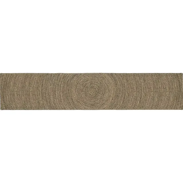 vidaXL Gebied Tapijt Naturel en Zwart 80 x 400 cm Jute Bruin