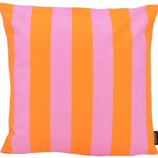Gek op Kussens! Sierkussen Streep Oranje/Roze | 45 x 45 cm | Katoen/Polyester