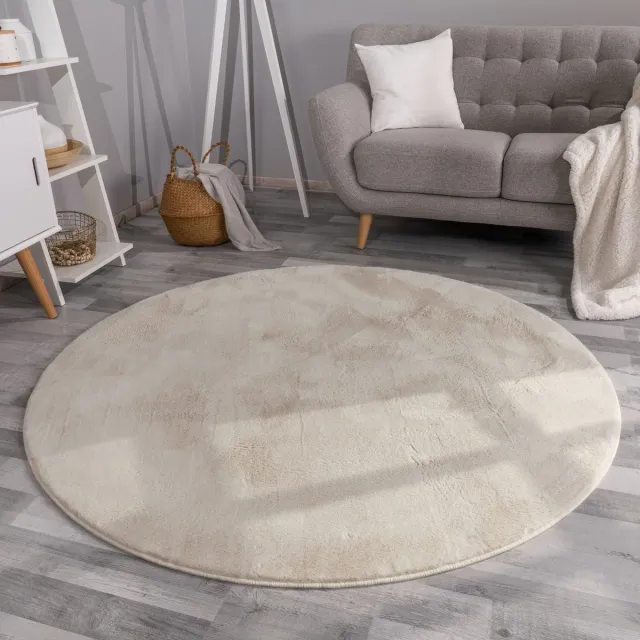 TT Home Woonkamer hoogpolig tapijt imitatiebont moderne effen kleuren pluizig zacht 100 x 100 cm Rechthoek 100 x 100 cm Rechthoek beige