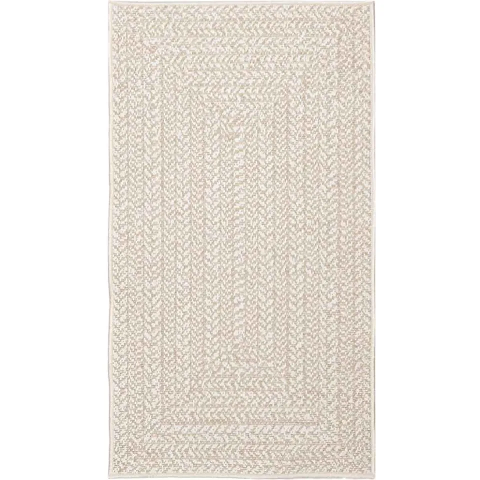 vidaXL Vloerkleed ZIZUR room binnen en buiten 60x110 cm jute look crème