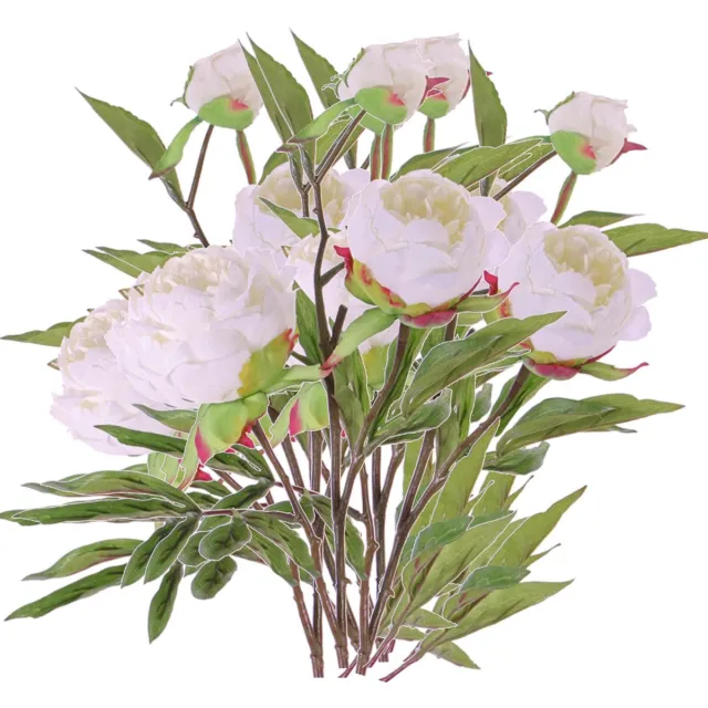 Top Art TopArt Kunstbloem pioenroos Spring Dream - 5x - wit - 73 cm - kunststof steel - decoratie