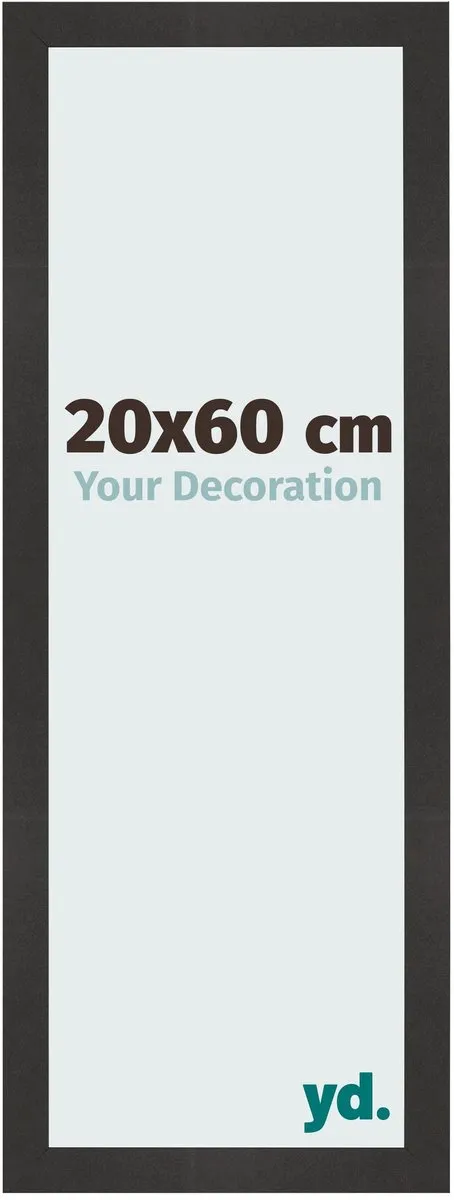 yd. Your Decoration - Fotolijst 20x60 cm - MDF - Zwart Mat - Bologna