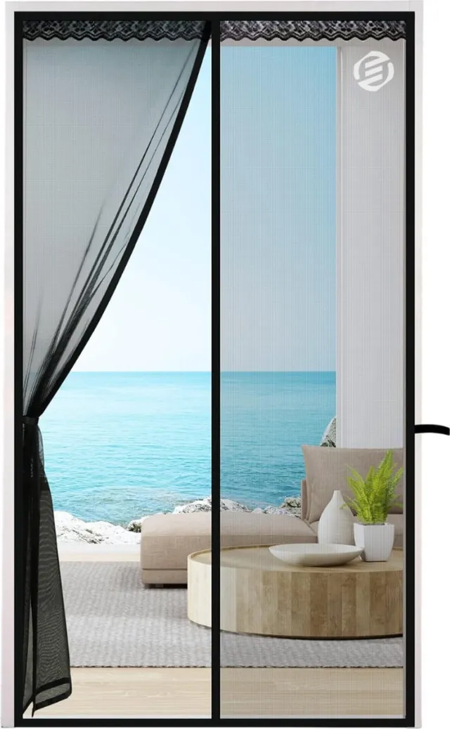 Equivera Raamhor Magnetisch - 100 x 230 cm - Vliegengordijn - Hor - Raamhor - Gordijn - Magnetisch Hordeur Zwart