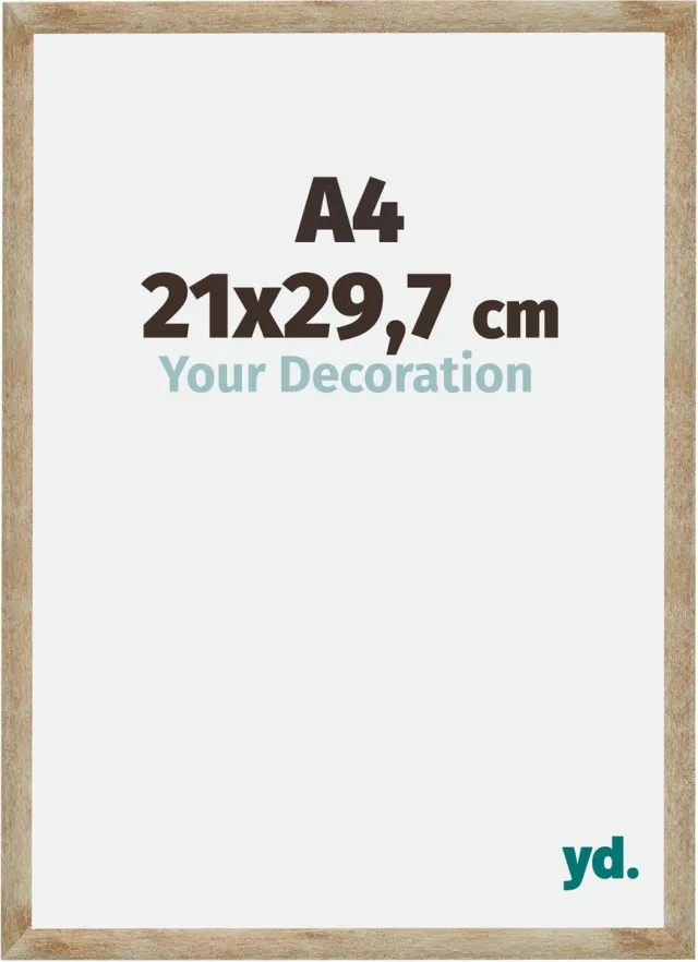 yd. Your Decoration - Fotolijst A4 21x 29,7 cm - MDF - Goud - Catania
