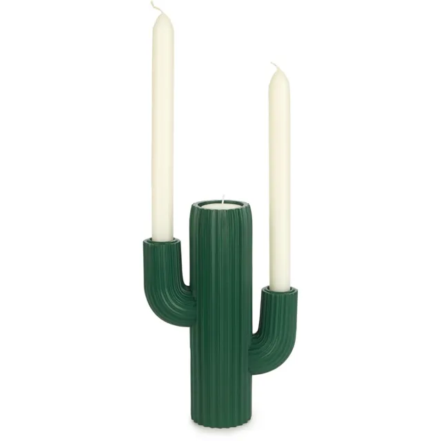 Balvi Candle holder Cactus green resin van Balvi Groen