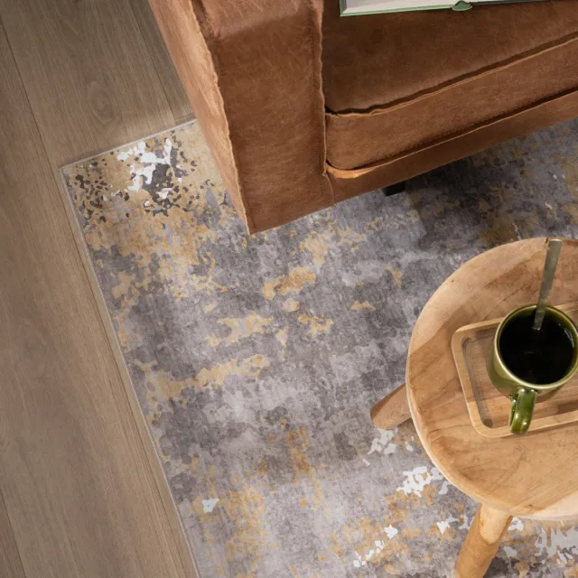 Fraai Modern vloerkleed - Sarge Taupe/Geel - 80x150cm