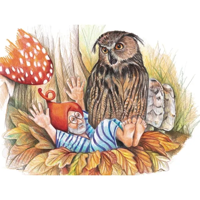 Studio Joosten Kabouter Winslow en de uil - Poster - 50 x 70 cm Multicolor