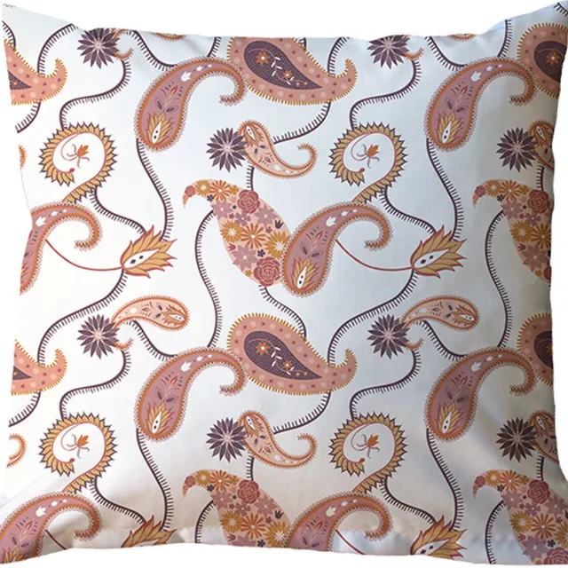Studio Assorti Kussenhoes 45 x 45 cm - Paisley wit - Sierkussens met verborgen ritssluiting - Sierkussen